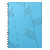 Blauw, eenvoudig, elegant, abstract lijnpatroon notitieboek (Voorkant)