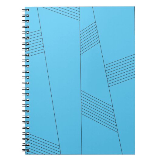 Blauw, eenvoudig, elegant, abstract lijnpatroon notitieboek (Voorkant)