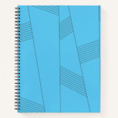 Blauw, eenvoudig, elegant, abstract lijnpatroon notitieboek (Voorkant)