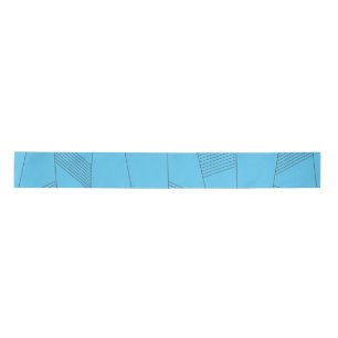 Blauw, eenvoudig, elegant, abstract lijnpatroon satijnen lint