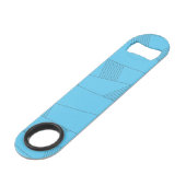 Blauw, eenvoudig, elegant, abstract lijnpatroon speed flessenopener (Achterkant Gekanteld)