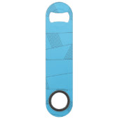 Blauw, eenvoudig, elegant, abstract lijnpatroon speed flessenopener (Voorkant)