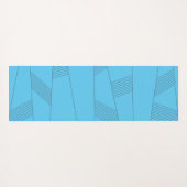 Blauw, eenvoudig, elegant, abstract lijnpatroon yogamat (Achterkant (horizontaal))