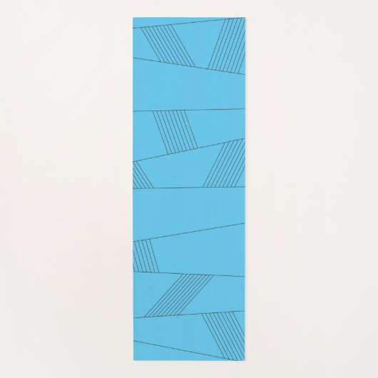 Blauw, eenvoudig, elegant, abstract lijnpatroon yogamat (Voorkant)