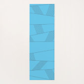 Blauw, eenvoudig, elegant, abstract lijnpatroon yogamat (Achterkant)