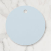 Blauw Eenvoudig Elegant Goud Kruis Doopsel Bedankjes Labels (Achterkant)