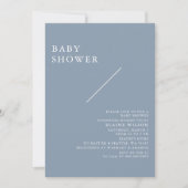 Blauw eenvoudig elegant modern Baby shower Kaart (Voorkant)