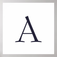 Blauw Eenvoudig Elegant Modern Monogram Initiaal
