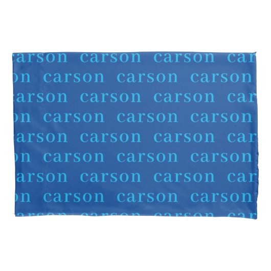 Blauw Eenvoudig Gepersonaliseerd Herhalende Naam Kussensloop (Voorkant)