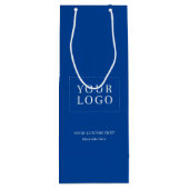 Blauw Eenvoudig Minimaal Bedrijfs Logo Wijndocumen Wijn Cadeautas (Achterkant)