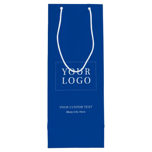 Blauw Eenvoudig Minimaal Bedrijfs Logo Wijndocumen Wijn Cadeautas (Achterkant)