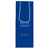 Blauw Eenvoudig Minimaal Bedrijfs Logo Wijndocumen Wijn Cadeautas (Voorkant)