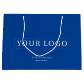 Blauw Eenvoudig Minimaal Zakelijk Logo Winkeltasse Groot Cadeauzakje (Voorkant)