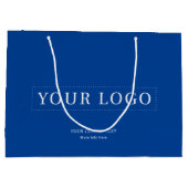 Blauw Eenvoudig Minimaal Zakelijk Logo Winkeltasse Groot Cadeauzakje (Achterkant)