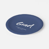 Blauw Eenvoudig Modern Brush Script Graduation Par Papieren Bordje (Gekanteld)