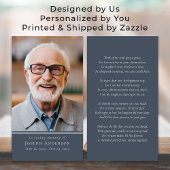 Blauw Eenvoudig Modern Foto Begrafenisgebed Kaart