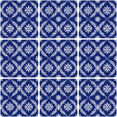 Blauw Eenvoudig Modern Geometrisch Elegant Abstrac Tegeltje