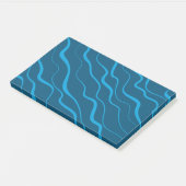 Blauw, eenvoudig, modern, koele golfabstractie post-it® notes (Schuin)