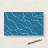 Blauw, eenvoudig, modern, koele golfabstractie post-it® notes (Op bureau)