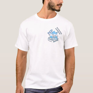 Blauw Eenvoudig Monogram Schoonmaakdienst Crew Uni T-shirt