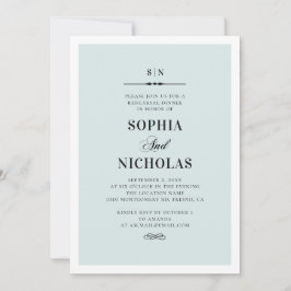 Blauw eenvoudig repetitiediner. Elegante klassieke Kaart