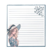 Blauw Eenvoudig Schattige Anime Boho Notitieblok (Voorkant)