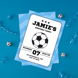 Blauw Eenvoudig Voetbal Kids Verjaardag Football Kaart