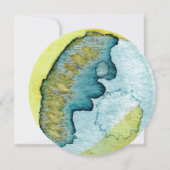 Blauw Eenvoudige Abstracte Waterverf Kunst Unieke Kaart (Achterkant)