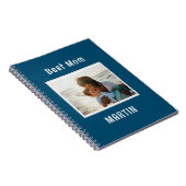 Blauw eenvoudige foto aangepaste naam notitieboek (Rechterzijde)