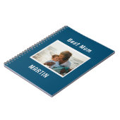 Blauw eenvoudige foto aangepaste naam notitieboek (Linkerzijde)