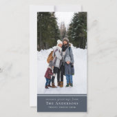 Blauw Eenvoudige Moderne Foto Feestdagenkaart (Voorkant)