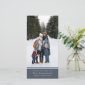 Blauw Eenvoudige Moderne Foto Feestdagenkaart (Staand voorkant)