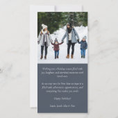 Blauw Eenvoudige Moderne Foto Feestdagenkaart (Achterkant)