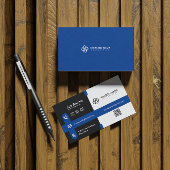 Blauw Eenvoudige Moderne Professionele QR-Code Sca Visitekaartje