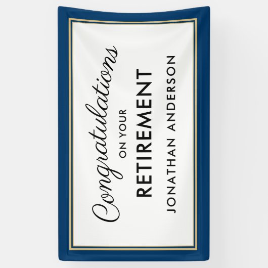 Blauw Eenvoudige Pensioenfeest Banner (Verticaal)