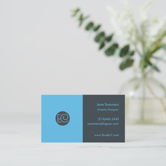 Blauw - Eenvoudige serie Visitekaartje (Staand voorkant)