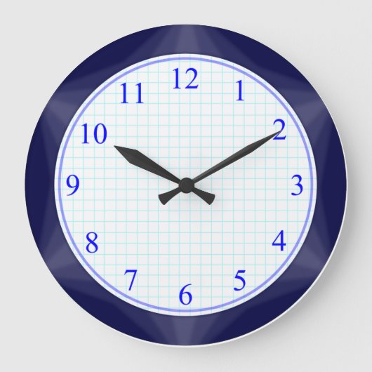 Blauw eenvoudige wijzerplaat grote klok (Voorkant)
