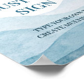 Blauw Eerste Reis Rond Zon Verjaardag Custom Sign Poster (Hoek)