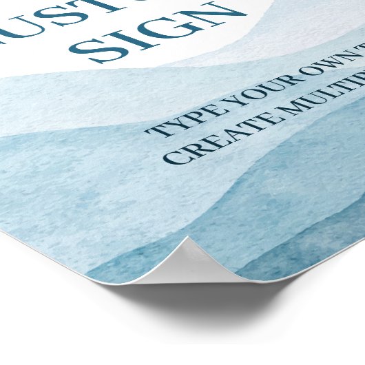 Blauw Eerste Reis Rond Zon Verjaardag Custom Sign Poster (Hoek)