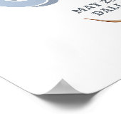 Blauw Eerste Rodeo Baby Boy 1e Verjaardag Welkom Poster (Hoek)