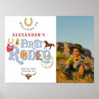 Blauw Eerste Rodeo Baby Boy 1e Verjaardag Welkom