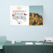 Blauw Eerste Rodeo Baby Boy 1e Verjaardag Welkom Spandoek (Beurs)