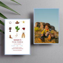 Blauw Eerste Rodeo Cowboy Kinderen Verjaardag Foto