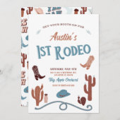 Blauw eerste rodeo kaart (Voorkant / Achterkant)