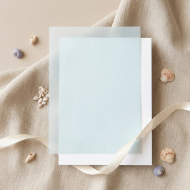 Blauw effen kleur huwelijksvoering vellum uitnodigingen