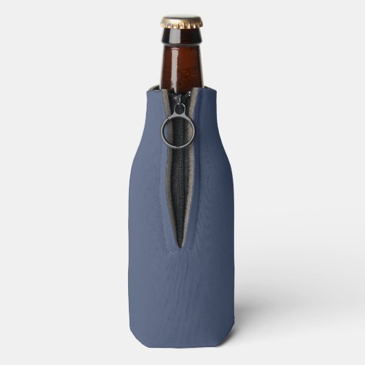 Blauw Effen Kleur Personaliseer Fles Koeler (Fles Achterkant)