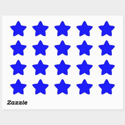 Blauw (effen kleur) ster sticker (Vel)