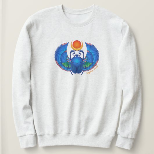 Blauw Egyptisch Scarab Sweatshirt (Design voorkant)