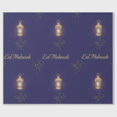 Blauw Eid-cadeauverpakkings papier (Vlak)