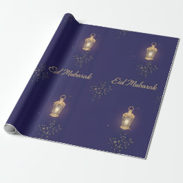 Blauw Eid-cadeauverpakkings papier